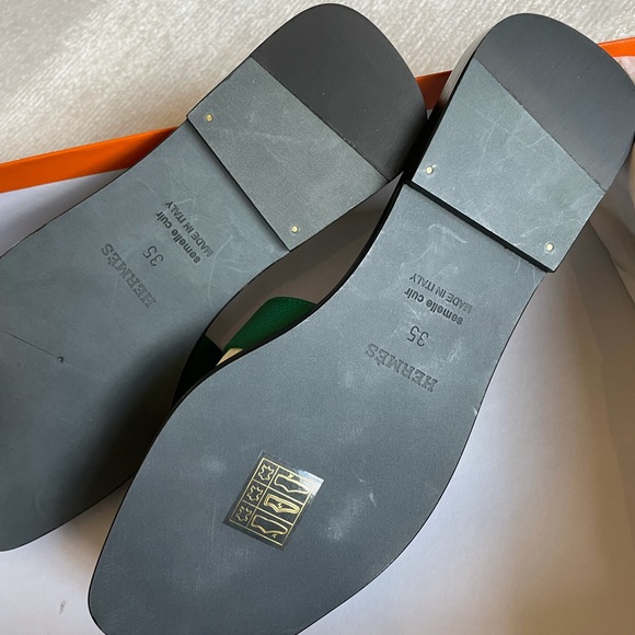 SOLD HERMÈS OF PARIS SANDEL FEMME ORAN VEAU EPSOM SIZE 35 SIZE 5 US - AUTHENTIC - Picture 8 of 11